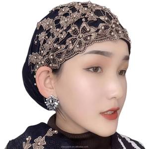 Venta al por Mayor de Gorros de Encaje YASEEN para Mujer, Pañuelo para la Cabeza Musulmán de Color Sólido, Transpirable y Ecológico, Apto para Actividades al Aire Libre - Product Image 5