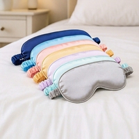 Masque de sommeil en satin de soie personnalisé avec logo, double face, pour la nuit, avec sangle élastique