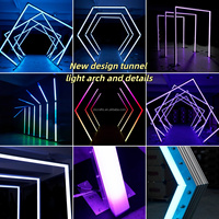 Arche d'entrée circulaire ZKAI avec éclairage RGB, tunnel d'événement en métal rond avec jet de brouillard pour festivals de musique, mariages et entrées de fête