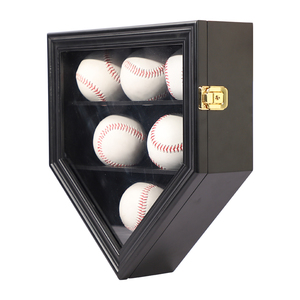 2024เคสตั้งโชว์6บอลขนาด11x12.5ไม้สีดำพร้อมประตูอะคริลิครูปสูงติดผนังและประกอบง่าย - Product Image 1