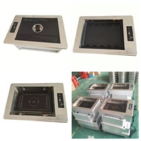Barbecue électrique de table coréen pour restaurant commercial, gril sans fumée multifonction avec hauteur réglable pour 5 personnes