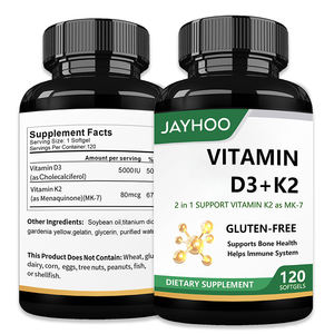 OEM Private Label 5000 IU Vitamin D3 K2 Softgel El soporte del sistema inmunológico para adultos promueve la absorción de calcio - Product Image 1