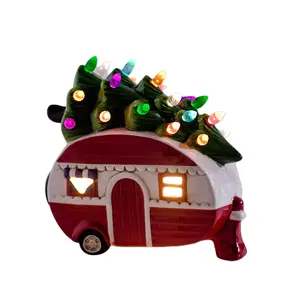 Decorazioni natalizie Camper con albero di natale decorazioni da tavolo natalizie con luci a LED