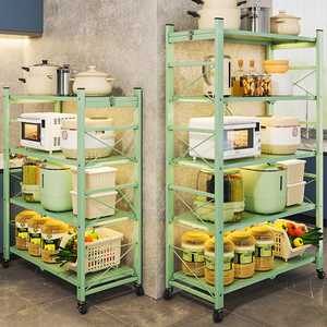 Nhà bếp tổ chức kệ sắt có thể gập lại Kệ nhà bếp tổ chức Kệ thép lưu trữ gấp lưu trữ Kệ đa tầng giá - Product Image 2