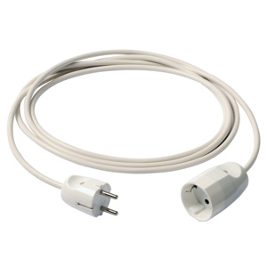 <b>Extension</b> Cord 3m White 2 Pin Plug <b>Socket</b> Power Cable - Product Image 1