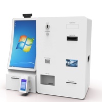 Fabricant de kiosque Kiosque de commande automatique de comptoir de 23.6 po dans le kiosque de restaurant de commande de nourriture avec recycleur de billets et de pièces de monnaie