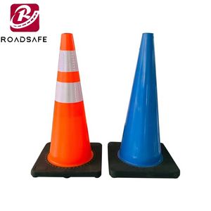2025 nouveauté sécurité routière 30cm 45cm 70cm 75cm 90cm réfléchissant vert sécurité Pvc route cônes pour la circulation - Product Image 6