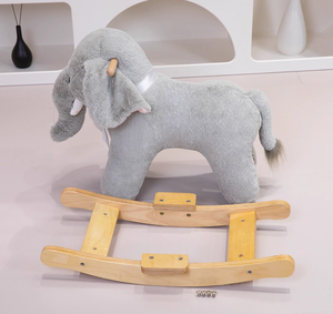 2-6 Year Old Children's Plush Toy Gray <b>Elephant</b> Rocking Horse As a <b>Gift</b> for Children - Product Image 4