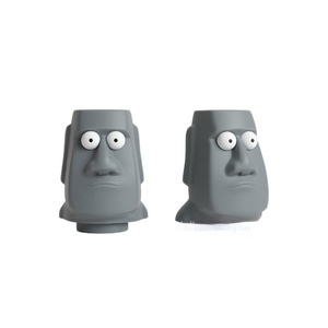 -Eyed Moai Squeeze Toy Cute Cartoon Plastic Resin <b>Figure</b> Stress Relief Ball Creative Decompression Toy for Kids & Adults - Product Image 2