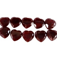 Pierre de cœur naturelle, agate rouge, pierres facettées en forme de cœur - Product Image 3