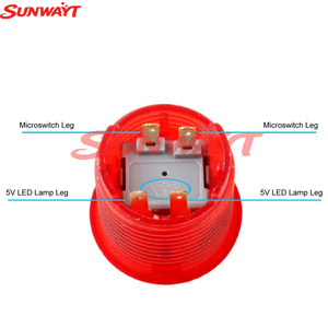 Botón pulsador de arcade de 24 mm, 5V/12V, para juegos de arcade que funcionan con monedas, iluminado con LED, de plástico, momentáneo, interruptores de botón pulsador LED - Product Image 5