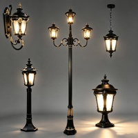 Lampadaires LED de jardin extérieurs personnalisés en usine, grande taille, style européen classique, en aluminium, IP65, éclairage paysager