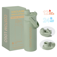 Bouteille isotherme personnalisée avec logo, 20 oz, Easy Ice Slim, anti-fuite, en acier inoxydable à double paroi, pour la salle de sport