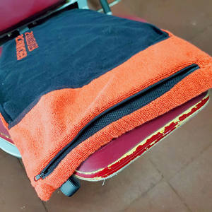 Logo di cotone jacquard di velluto di sport asciugamano <span class=keywords><strong>con</strong></span> tasca della chiusura lampo - Product Image 4