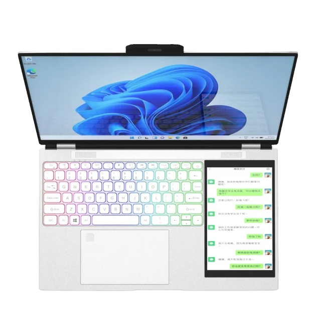 2025 Factory Price OEM Logo Intel N100 RGB Backlit Keyboard Win 11 Dual Screen Touch 32GB+1TB Notebook Double Monitor Notebook