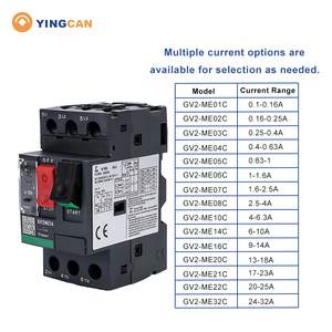 Ngắt mạch <span class=keywords><strong>MCCB</strong></span> gv2me loạt 13-18A 3-cực gv2me20 AC 380V động cơ bảo vệ ngắt mạch công suất trong kho - Product Image 2