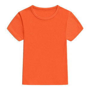 T-shirts pour enfants à manches courtes 2022, impression de logo personnalisé, 100% polyester, t-shirts unis pour bébés filles et garçons - Product Image 4