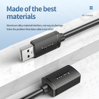Cable de Extensión USB 2.0 Estándar de 2 Metros (2M), Tipo Macho a Hembra, 26/28AWG, Cubierta de PVC, Blindaje Trenzado, Cobre Puro, para Computadora
