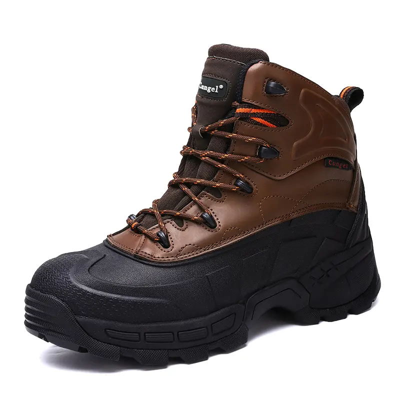 Stivali impermeabili in pelle militare con punta in acciaio autunno inverno calzature protettive anti-piercing di alta qualità scarpe antinfortunistiche da lavoro per uomo