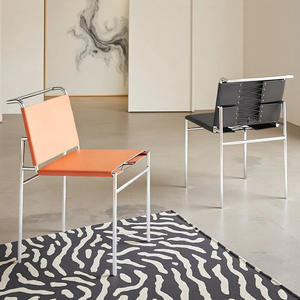 Silla Rockblen Vintage, Estilo Nórdico, Tapizada en Cuero, Silla de Comedor, Muebles para Sala de Estar - Product Image 1