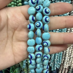 Contas Soltas de Imitação de Turquesa em Formato de Pentagrama com Olho Grego e Gota de Óleo, Acessórios para Colares e Fabricação de Joias - Product Image 6