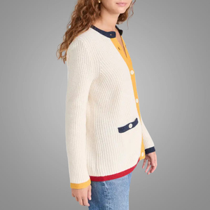Chandail <span class=keywords><strong>en</strong></span> tricot pour femmes de créateur OEM dernier modèle chemisier tricoté boutonné de couleur claire cardigan à manches longues hauts <span class=keywords><strong>en</strong></span> <span class=keywords><strong>ligne</strong></span> - Product Image 4