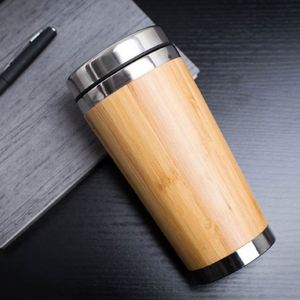 Bouteille en bambou et acier inoxydable, tasse à café isolée, gobelet de voyage en bambou, tasse à thé écologique - Product Image 4