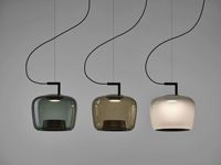 Lustre rond en verre LED moderne nordique, lampe de décoration créative pour la maison, le bureau, le restaurant, avec hauteur réglable, tailles moyennes