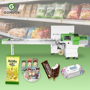 Máquina automática de envasado de tamaño pequeño para vegetales, paletas de helado, rollos de pan y otros productos pequeños, con envoltura de HDPE. - Product Image 1
