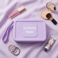 Pochette rectangulaire en silicone personnalisée, sac à cosmétiques, étui à bijoux, organiseur de maquillage mignon, pochette à fermeture éclair tendance pour femmes