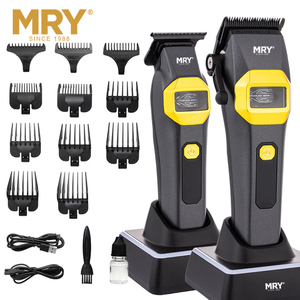 MRY Barber Máquina de <span class=keywords><strong>Corte</strong></span> de Pelo Recargable Ajustable Inalámbrico Profesional T-Blade Trimmer Set Cortadoras de Pelo Eléctricas para Hombres - Product Image 6