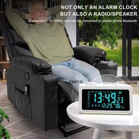 Radio-réveil de bureau pour personnes âgées avec enregistrement, rappel de médicaments, Bluetooth, réglage personnalisé des couleurs, OEM/ODM, idéal pour bureau/salon