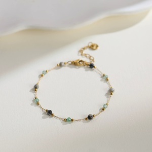 <span class=keywords><strong>Collier</strong></span> vintage en acier inoxydable imperméable avec perles en pierre naturelle <span class=keywords><strong>pour</strong></span> femme, à porter au quotidien - Product Image 6