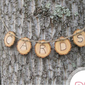 DIY 공예품을위한 미완성 천연 나무 조각 새겨진 벽걸이 크리스마스 장식품 소박한 웨딩 장식 - Product Image 6