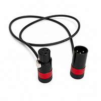 Câble de microphone XLR coudé mâle-femelle à profil bas, 3 broches, gaine PVC, blindage en feuille, 0,3 m