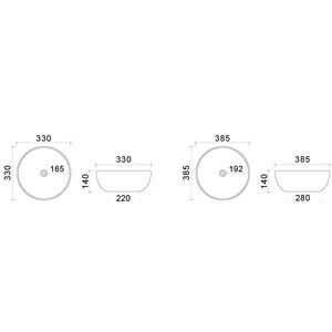 Lavabo de Sobremesa Slim 02 330x140mm en Acabado Arena - Product Image 2