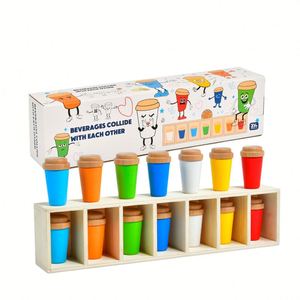 Jeu de mémoire pour enfants X515, jeu de correspondance des couleurs, jouet cognitif, jeu de table interactif familial, jouets éducatifs en bois pour enfants - Product Image 1