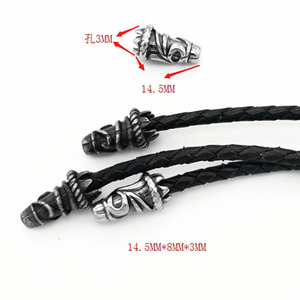 ยูนิค หัวเข็มขัดเครื่องประดับสแตนเลส 14.5 มม. X 8 มม. X 3 มม. สำหรับทำสร้อยคอ ลายเรโทร อุปกรณ์เสริมสายหนัง - Product Image 1