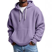 Nouveau sweat à capuche décontracté pour homme automne/hiver, 100 % fibre de bambou, texture gaufrée avec strass, style transfrontalier