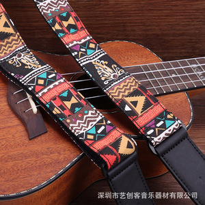 Correa para ukelele con diseño tribal, correa de cuero duradera para guitarra ukelele - Product Image 2