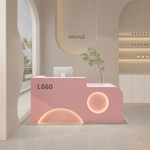 Quầy lễ tân hình chữ L kiểu dáng đẹp mắt, bàn tiếp tân hình chữ L cho văn phòng, thẩm mỹ viện - Product Image 5