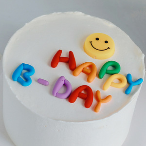 Cute Colorful Letter Cake Decoration Topper Happy Birthday Reusable Birthday Party Decor Round Cake Toppers - Product Image 2