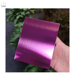 AISI 304 pembe renk paslanmaz çelik fırçalanmış kaplama sac duvar paneli - Product Image 2