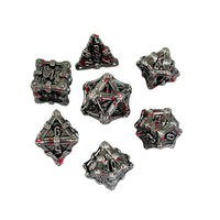 Dés de jeu de rôle polyédriques en alliage de zinc, 7 pièces, écologiques, avec logo personnalisé, thème fantastique et science-fiction, pour D&D