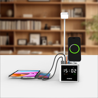 Trendy Nieuwe Producten 2026 Digitale Wekker Draadloze Oplaadstandaard Magnetische Draadloze Telefoonoplader voor Telefoon & Horloge & Oordopjes
