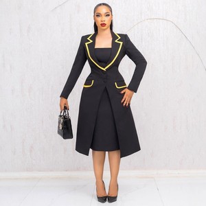 K3718 <span class=keywords><strong>Trajes</strong></span> <span class=keywords><strong>Elegantes</strong></span> y Modernos <span class=keywords><strong>para</strong></span> Mujer, Ropa <span class=keywords><strong>de</strong></span> Oficina, Traje Elástico con Solapa + Vestido Interior, Conjunto <span class=keywords><strong>de</strong></span> <span class=keywords><strong>Dos</strong></span> <span class=keywords><strong>Piezas</strong></span>, Conjuntos <span class=keywords><strong>de</strong></span> <span class=keywords><strong>Trajes</strong></span> <span class=keywords><strong>para</strong></span> Mujer - Product Image 3