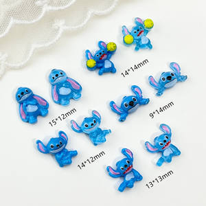 Dibujos animados japoneses dientes azules elfo bailando sentado resina artesanía decoración Mini caja de basura Nail Art Charms PIEZAS DE MANICURA - Product Image 4
