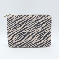 Tas Makeup Motif Zebra dan Leopard dengan Ritsleting, Dompet Kosmetik Wanita Ukuran Besar, Tas Jinjing Portabel untuk Perjalanan dan Penyimpanan Sehari-hari