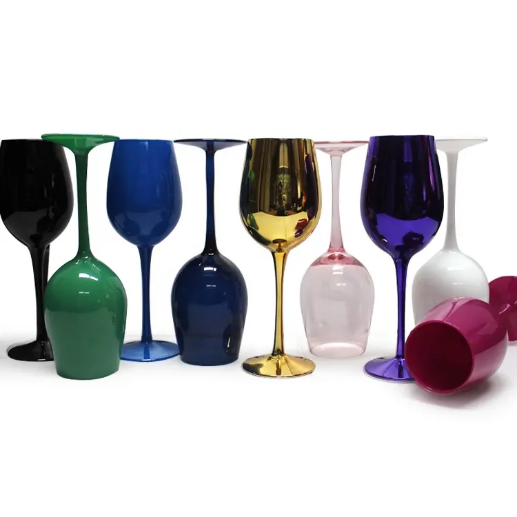 FENGJUN-vasos de vidrio de colores para postre, copa de vino de Agua Negra, verde oscuro, rosa, Morado, para restaurantes y eventos, 2022