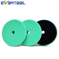 EVERTOOL Tampon de polissage en mousse DA à surface plane et bord biseauté avec trou central, pour éliminer rapidement les rayures, tampon de polissage automobile avec couche protectrice